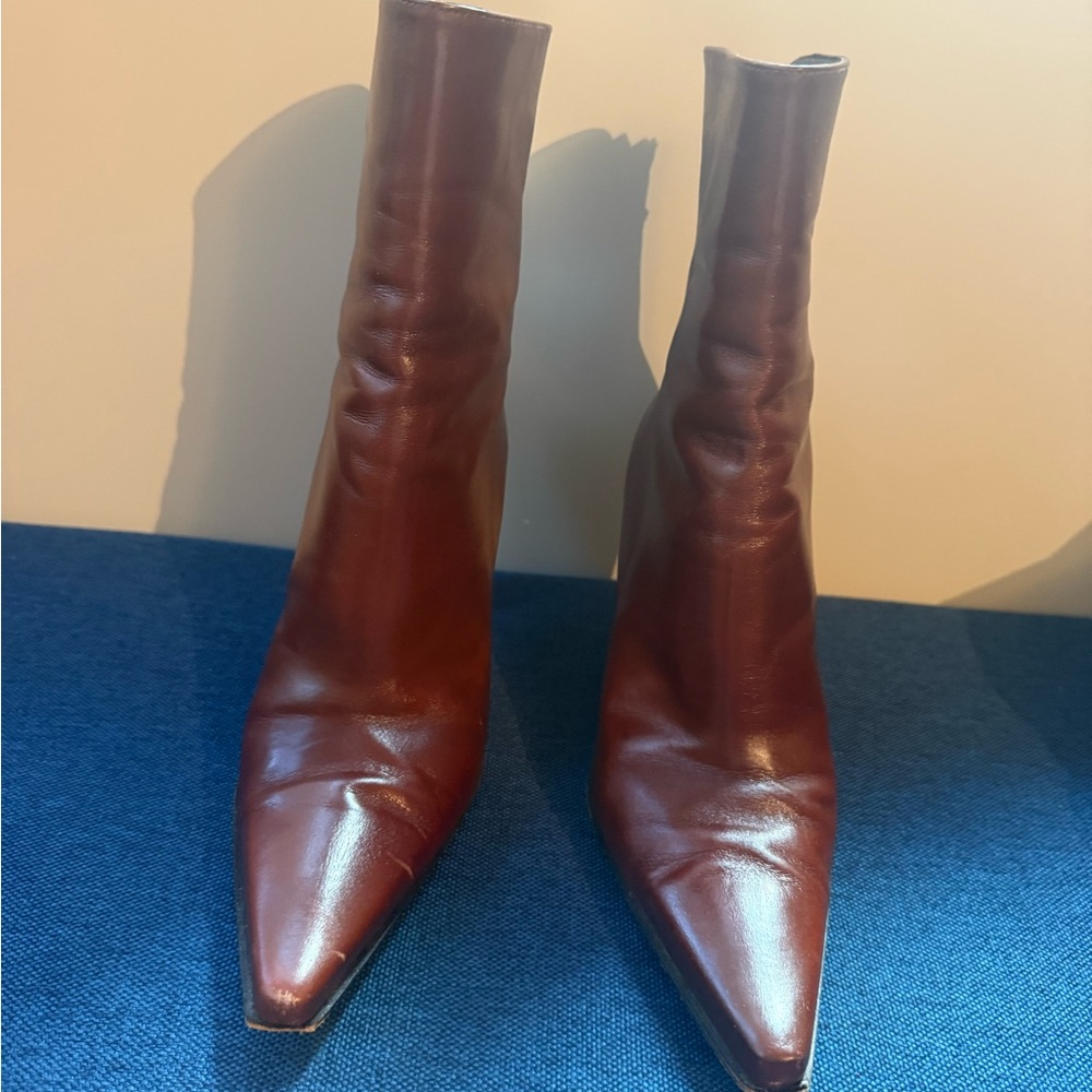 Stuart Weitzman Brown Leather Ankle Boots 36